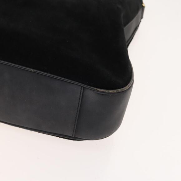 GUCCI Bamboo Hand Bag Suede Black Gold 001 1014 001 1014 - Picture 10 of 16